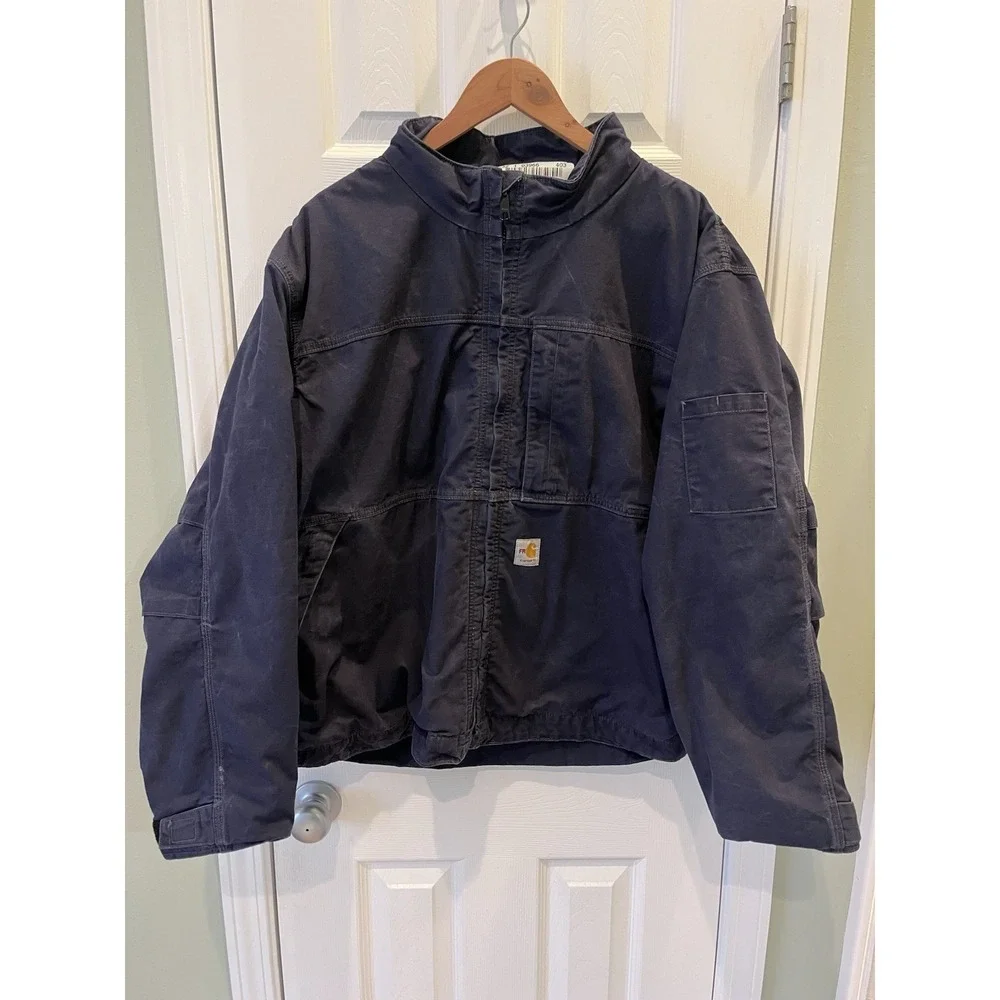 Carhartt Mens 2XL Navy FR CAT2 Full Swing Quick Duck Blue‎ Jacket 102179